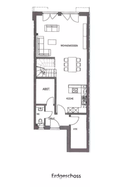 Erstbezug mit Wohlfühlfaktor: Modernes, energieeffizientes Reihenmittelhaus mit Fernblick - Grundriss EG (5767)