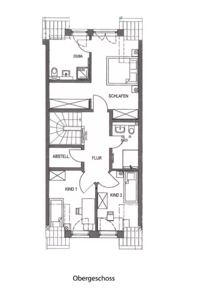 Erstbezug mit Wohlfühlfaktor: Modernes, energieeffizientes Reihenmittelhaus mit Fernblick - Grundriss OG (5768)