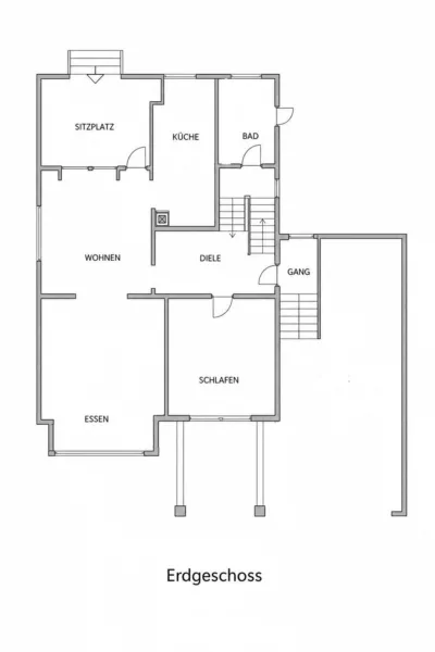 Vielseitiges Zweifamilienhaus mit großem Gartengrundstück in Heinsberg-Grebben - Grundriss-EG (6458)