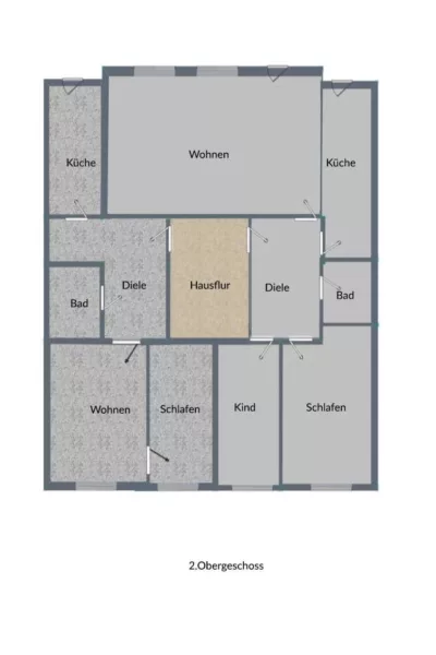 Wohn- und Geschäftshaus in zentraler Innenstadtlage von Übach-Palenberg - Grundriss 2. OG (5819)